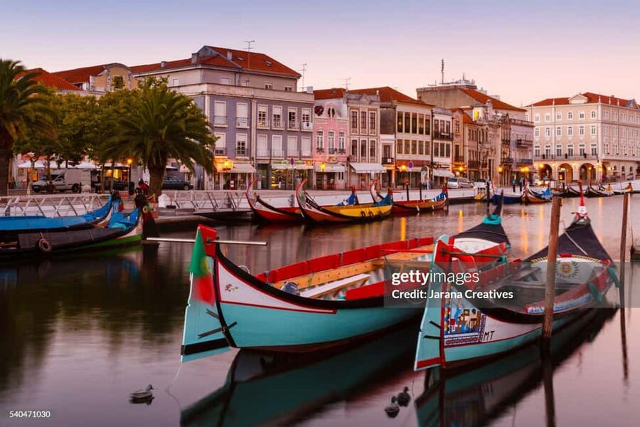 From Porto: Coimbra, Aveiro and Costa Nova Day Tour - Aveiro City Center and the Moliceiro Canal Boat Ride