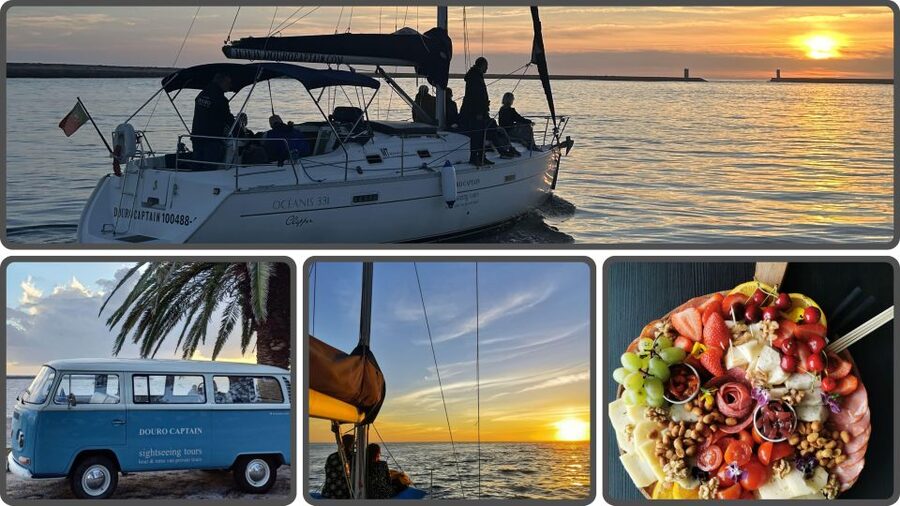 Romantic Tour on a Luxury Sailboat with Vintage Transfer 4H - Foz do Douro to the Atlantic for sunset, plus the sea-entry reality check